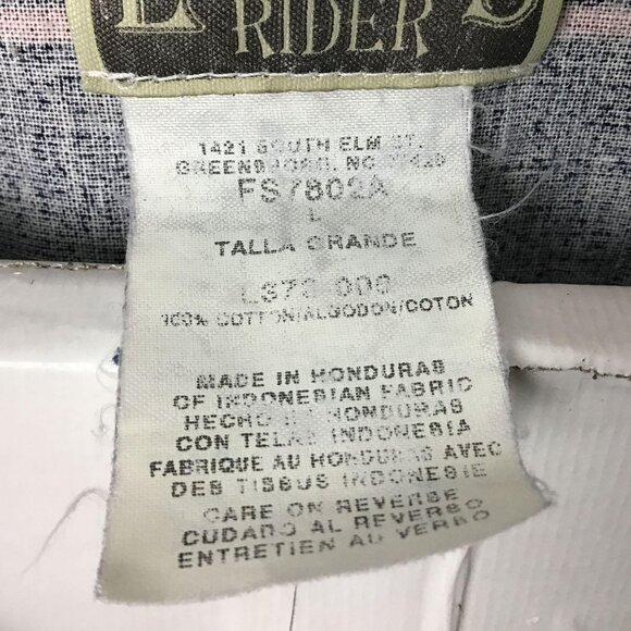 Vtg Express Rider Western Shirt Button Up Striped Long Sleeve Collared Mens L - Picture 7 of 11